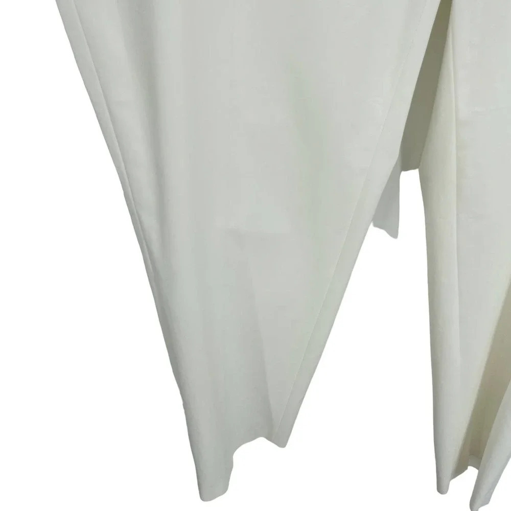 Lafayette 148 New York Manhattan Cropped Pants White Plus Size 24W - Picture 6 of 13